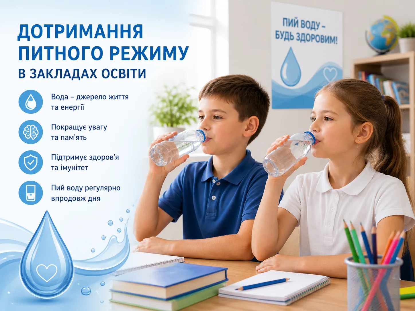 Дотримання питного режиму — запорука здоров’я